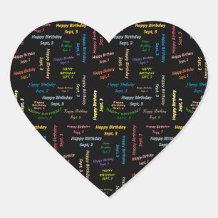 3. September Herz-Aufkleber