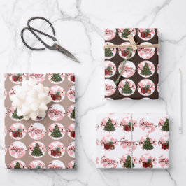 3 Set Weihnachtswrapper Geschenkpapier Set