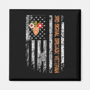 3. Signal Brigade Veteran Vintag U.S Flag Veteran Magnet