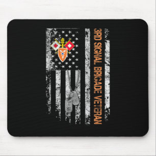 3. Signal Brigade Veteran Vintag U.S Flag Veteran Mousepad