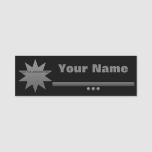 3 Silver Text Schwarz übertragen Beruflich Namensschild