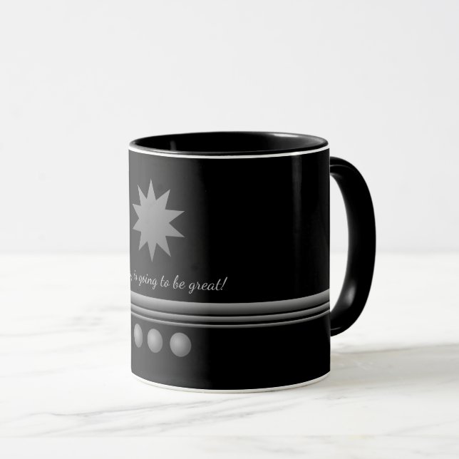 3 Silver Text Schwarz übertragen Beruflich Tasse (VorderseiteRechts)