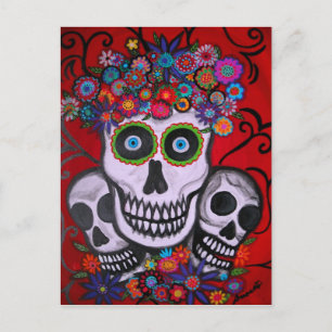 3 SKULLS POSTCARD POSTKARTE