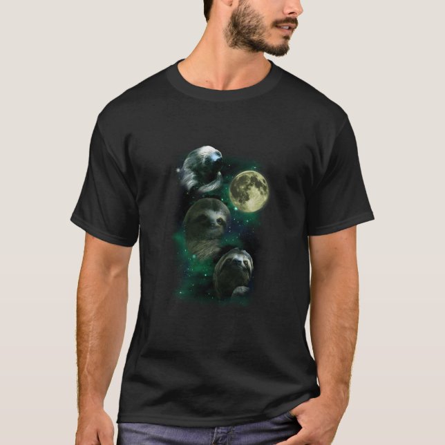 3 Sloth Moon Funny Parody T-Shirt (Vorderseite)