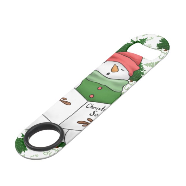 3 Snowman Caroler Speedflaschenöffner (Vorderseite Schrägansicht)