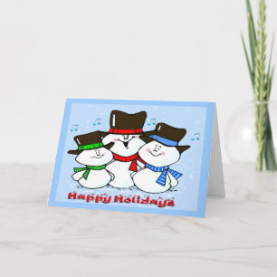 3 Snowmen Feiertagskarte