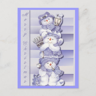 3 Snowmen - Postkarte