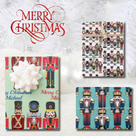 3 Soldier Nutcracker Weihnachtsname Geschenkpapier Set