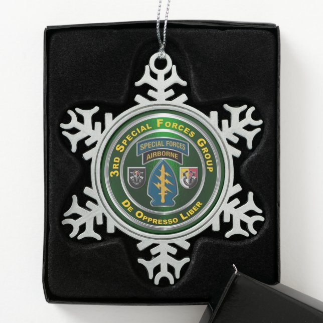 3. Sondereinsatzgruppe Schneeflocken Zinn-Ornament (Box)
