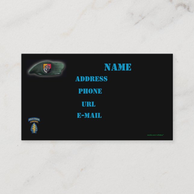 3. Special Force Group Patch sfd Business Card Visitenkarte (Vorderseite)