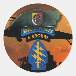3. Spezialeinheiten Grüne Berets SF SFG SOF Vetera Runder Aufkleber