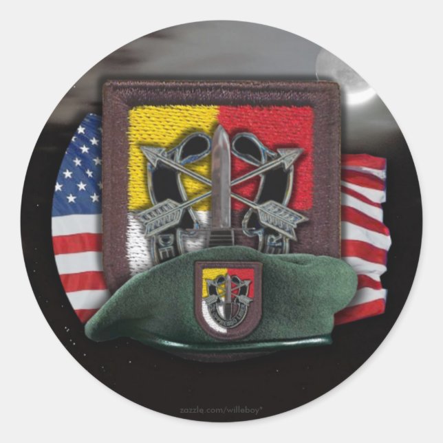 3. Spezielle Kräfte Veterans Veteranen Flash-Namen Runder Aufkleber (Vorderseite)