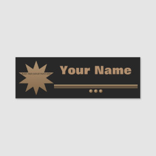 3 Sphere Brushed Gold Black Beruflich Classic Namensschild