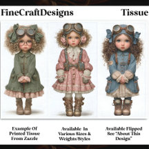 3 Steampunk-Girl-Dolls, Vintage DT4R-Decoupage