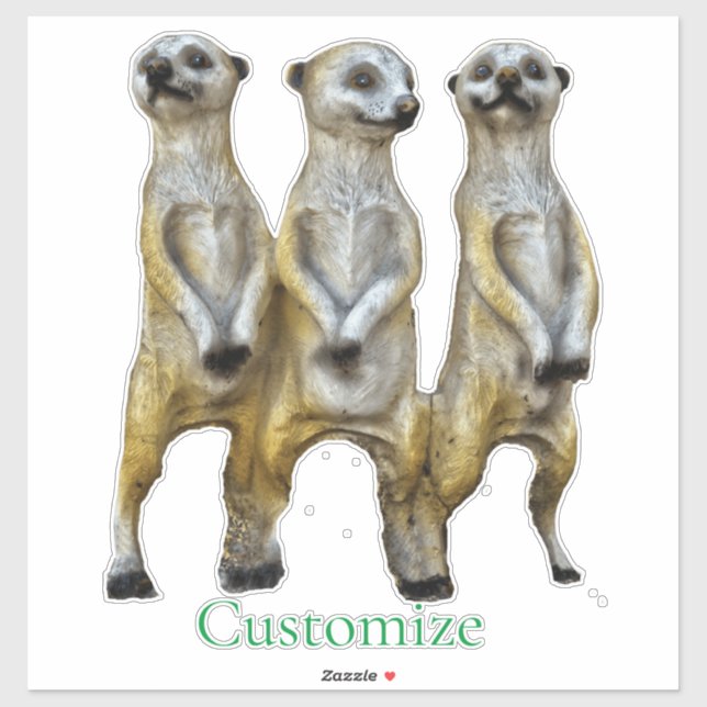 3 Stehend Meerkats Thunder_Cove Aufkleber (Blatt)