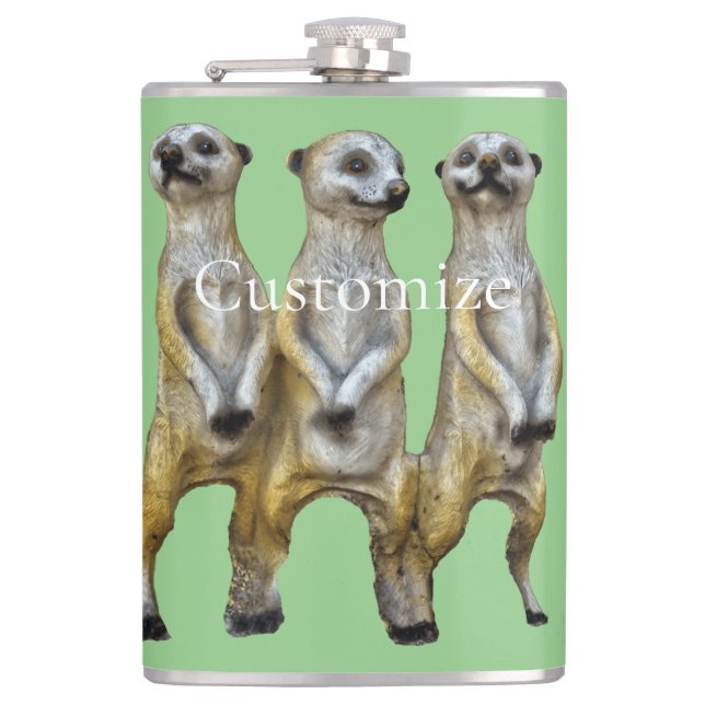 3 Stehend Meerkats Thunder_Cove Flachmann (Vorderseite)