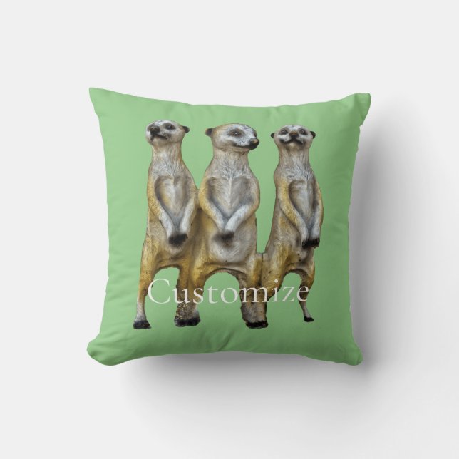 3 Stehend Meerkats Thunder_Cove Kissen (Vorderseite)