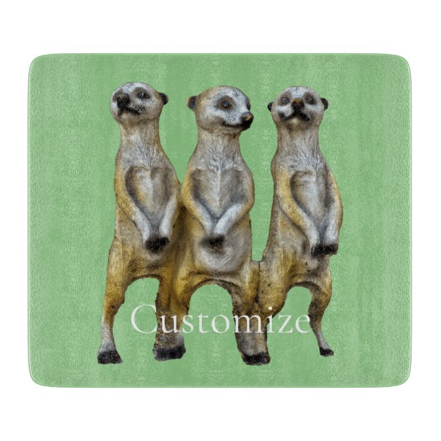 3 Stehend Meerkats Thunder_Cove Schneidebrett (Vorderseite)