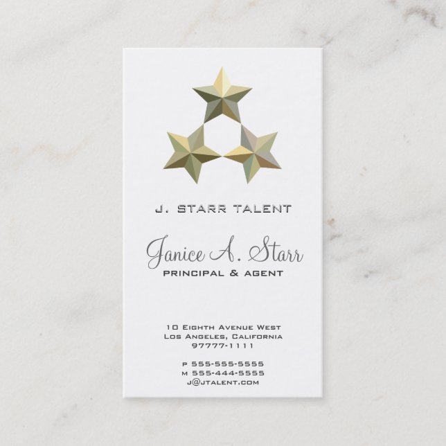 3-Sterne-Talent Visitenkarte (Vorderseite)