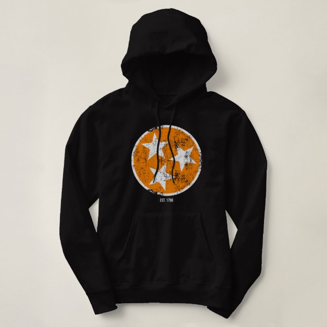 3-Sterne-TN-Flagge Orange & White Tennessee-Staats Hoodie (Design vorne)