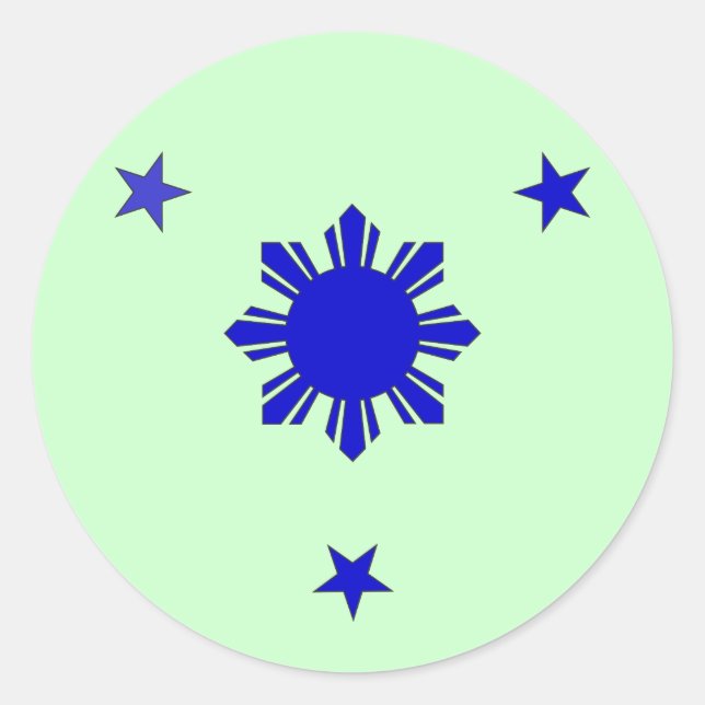 3 Sterne und eine Sonne Runder Aufkleber (Vorderseite)