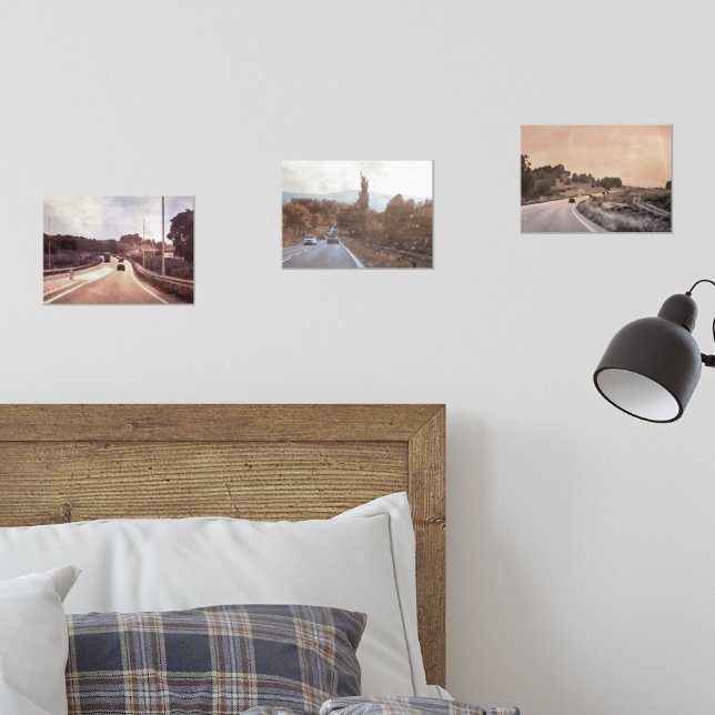 3 Straßen Aquarell Print Set (Schlafzimmer)