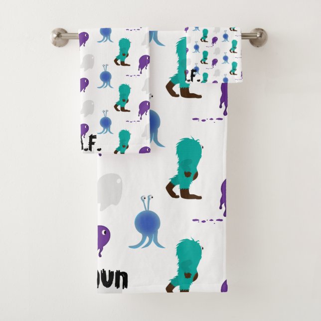 3 Stück Handtuch Set mit einer Parade alberner Mon (Insitu)