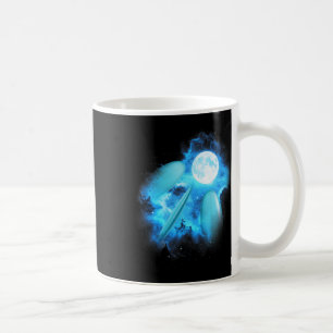3 Surfbrett Heulen bei Mond Farbintensiv Blau Surf Kaffeetasse