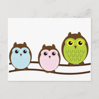 3 Süße Eulen Postkarte