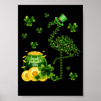 3 Süße Shamrock Flamingo St Patrick Flamingo Liebh Poster