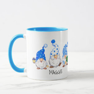 3 Süße Weihnachts-Gnome mit individuellem Namen 2- Tasse