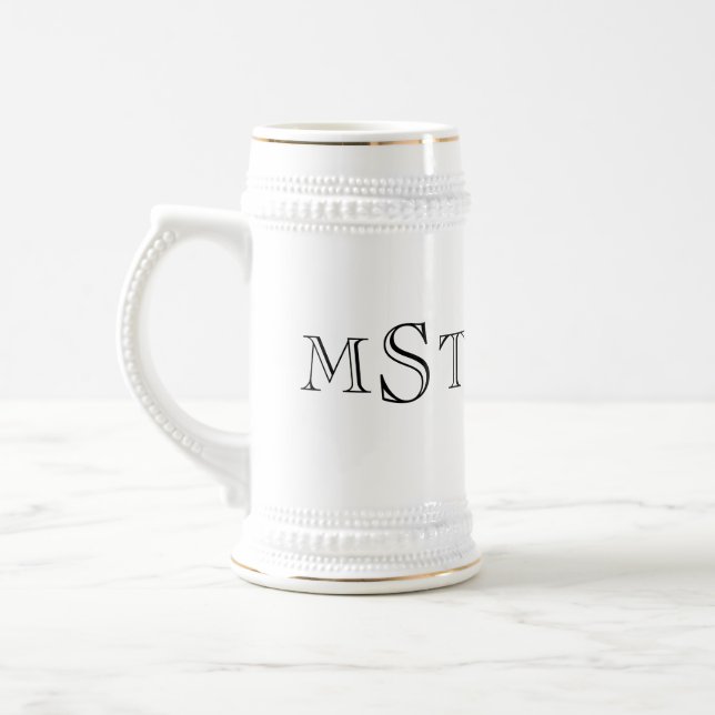 3 Tasse für Bachelor-Biersteine in Monogramm (Links)
