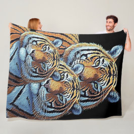 3 TIGERE FLEECEDECKE