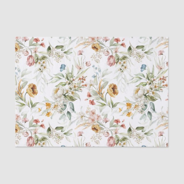 3 Tissue Paper, Holländische Still Life-Blumenkuns Seidenpapier (Vorderseite)