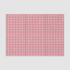 3 Tissue Sheets, Red & White Gingham Check Pattern Seidenpapier