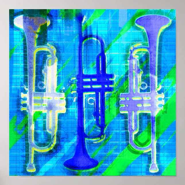 3 Trumpets Abstrakt Poster (Vorne)