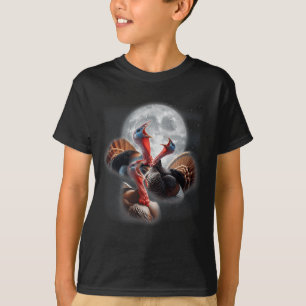 3 Truthühner heulen auf dem Mond Witzige Türkei Ja T-Shirt