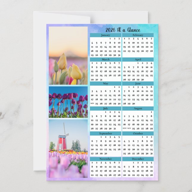 3 Tulpen-Übersichtskalender Magneteinladung (Vorderseite)
