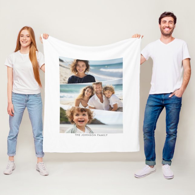 3 Uneven FotoCollage - Funky Quadrilateral Art Fleecedecke (Beispiel)