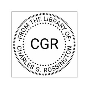 3 Ursprüngliche Monogramm "aus der Bibliothek" Buc Permastempel