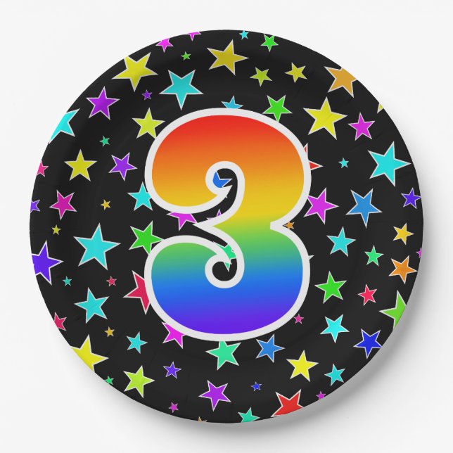 3. Veranstaltung: Bold, Fun, Colorful Rainbow 3 Pappteller (Vorderseite)