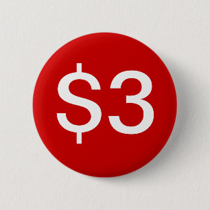 $3 Verkäufer/Verkaufs-Knopf Button