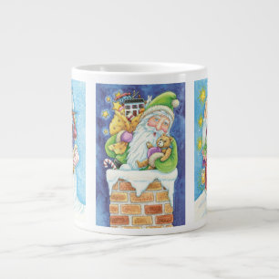 3 verschiedene Cartoon-Weihnachtsmann-Designs Jumbo-Tasse