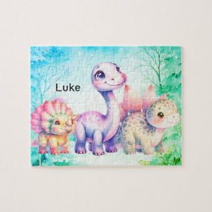 3 verschiedene Dinosaurier Puzzle