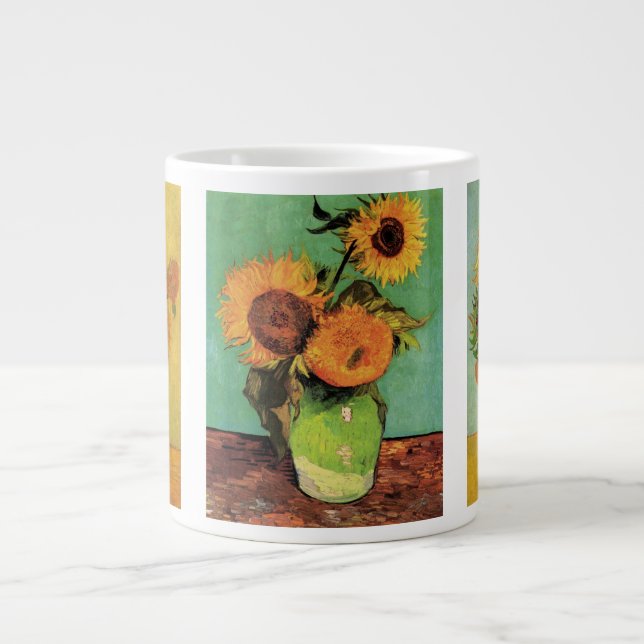 3 verschiedene Gemälde von Vincent van Gogh Jumbo-Tasse (Vorderseite)