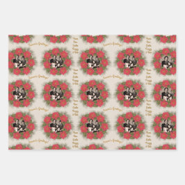 3 Verschiedene Personalisierte Weihnachtsdesigns f Geschenkpapier Set