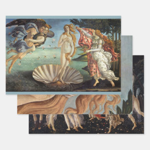 3 verschiedene Renaissance-Kunstwerke von Sandro B Geschenkpapier Set