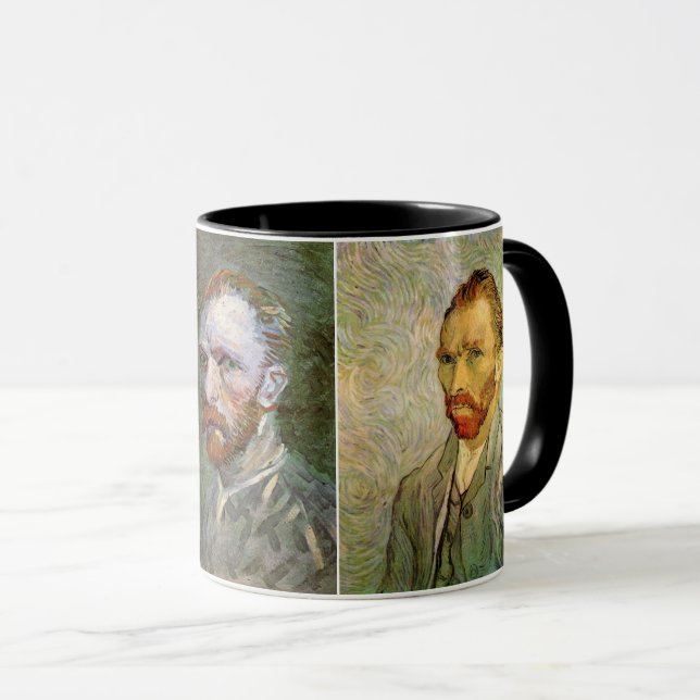 3 verschiedene Van Gogh-Selbstportrait-Gemälde Tasse (VorderseiteRechts)