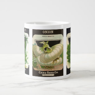3 verschiedene Vintage-Samenpaket-Label-Kunstdesig Jumbo-Tasse