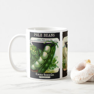 3 verschiedene Vintage-Samenpaket-Label-Kunstdesig Tasse